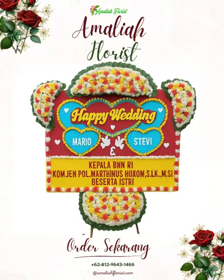Papan Bunga Pernikahan Grati